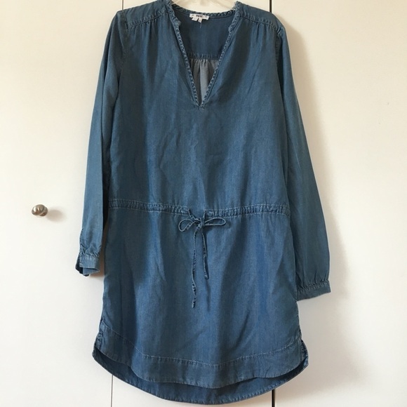 PAIGE Dresses & Skirts - Paige Chambray V neck Long Sleeve Shirt Dress Sz M
